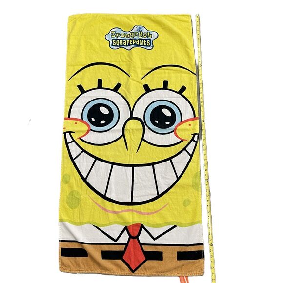 Nickelodeon 2003 Spongebob Squarepants Pool Beach Cotton Towel Vintage - Picture 4 of 5